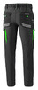 Oregon Tech Trousers in black with green accents and reflective details, featuring multiple pockets and elastic waistband.