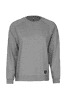A grey sweatshirt with a relaxed fit, featuring contrasting sleeves and a small logo.