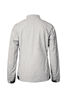 A women's jacket in light grey with a simple design and a logo on the back.