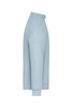 A light blue zip jacket with a fitted design and ribbed cuffs. The jacket has a logo on it.