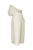 A light beige ladies bomber jacket with a hood, featuring side pockets and a branded label.