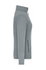 A grey ladies' sports structured fleece jacket with a zippered pocket and a high collar. It features a logo.