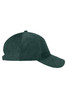 A dark green 6 panel corduroy cap featuring a curved brim and a branded logo on the side.
