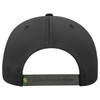 A black low-profile cap featuring a back strap and a logo.