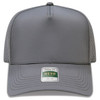 A grey perforated cap with a mid-profile design, featuring a logo on the front.