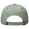A low-profile, six-panel dad cap in a soft green colour, featuring an adjustable strap and logo.