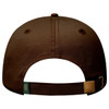 A brown low-profile dad cap with a strap at the back and a logo. The interior is plain.