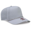 A grey perforated rope cap featuring a mid-profile design and a decorative rope detail on the brim.