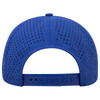 A blue perforated baseball cap with a mid-profile and adjustable strap at the back. Features a logo on the side.