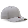 A light grey 6-panel mid-profile baseball cap with a structured design and a logo on the front.
