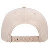 A beige 6 panel mid profile baseball cap with an adjustable strap and ventilation holes at the back.