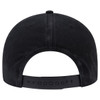 A black 6 panel low profile dad hat featuring an adjustable strap at the back and a discreet logo.
