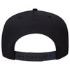 A black 5 Panel Mid Profile Rope Baseball Cap featuring a snapback closure and ventilation holes.