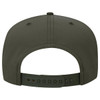 A dark green 5-panel mid-profile rope baseball cap with adjustable strap and a logo on the back.