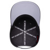 A 5 panel mid-profile rope baseball cap with a grey brim and black interior featuring branded details.