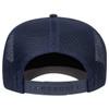 A navy blue 5 Panel Mid Profile Rope Trucker Hat featuring a mesh back and an adjustable strap.