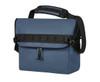 A blue Active Notebook Bag featuring a detachable shoulder strap and a front zip closure, with a logo.