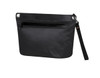 A black Drybag Zipper Bag with a zippered pocket and a strap, featuring a logo. Suitable for carrying various items.