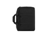 A black Economy Laptop Backpack featuring multiple zippered pockets and sturdy handles. It has a simple, sleek design.