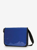 A blue Economy LorryBag with a sleek, glossy finish and an adjustable black strap. It features a logo.