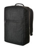 A grey laptop backpack with a sleek design, featuring a front pocket and adjustable straps. It has a logo on it.