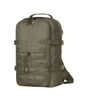 A green Molle notebook backpack with multiple straps and a durable design, featuring a logo on the front.
