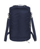 A navy outdoor sports bag with adjustable straps and a zipped compartment, featuring a logo.