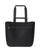 A black Softbasket Shopper bag with two handles and a zippered pocket at the back. Features a logo.