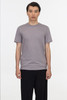 A fine jersey crew tee in a muted grey colour, featuring short sleeves and a simple design.