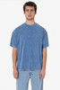 A blue mineral wash crew tee for men with a relaxed fit and short sleeves, displayed on a model.