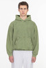 A heavy fleece hooded pullover in green, featuring a front pocket and a relaxed fit.