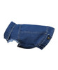 A denim jacket for dogs, featuring a classic blue colour and a stylish collar. The jacket has a distressed finish.
