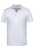 A light grey polo shirt featuring a collar and a logo on the chest. Short sleeves and a classic fit design.
