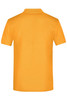 A bright orange polo shirt with a collar and short sleeves. The back view displays a plain design and a logo.
