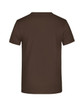 A brown T-shirt with a plain back and no visible design. The shirt features a logo.