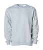 A grey men's crew sweatshirt with a simple design and long sleeves, featuring a logo.