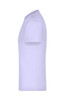 A light purple t-shirt displayed from the side, featuring short sleeves and a simple design with a logo.