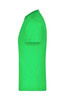A bright green T-shirt displayed from the side. The shirt has a logo on it.