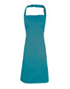A teal bib apron with a neck strap, designed for chefwear and uniforms. It features a simple, solid colour design.