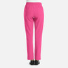 A pair of women's full elastic pull-on pants in bright pink, featuring back pockets and a comfortable fit.