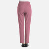 A pair of women's full elastic pull-on pants in a soft pink hue, featuring back pockets and a comfortable waistband.