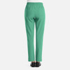 A pair of women's pull-on pants in a vibrant green colour with an elastic waistband and two back pockets.