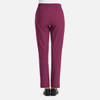 A pair of women's full elastic pull-on pants in a rich plum colour, featuring back pockets and a comfortable waistband.