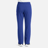 A pair of blue men's cargo pants featuring a fly front and elastic waistband, with back pockets visible.