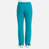 A pair of men's cargo pants in a vibrant turquoise colour, featuring an elastic waistband and multiple pockets.