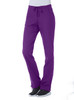 A pair of purple half elastic pants for women, featuring a drawstring waist. The pants have a logo on them.