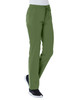 A pair of full elastic cargo pants in olive green, featuring multiple pockets and a relaxed fit.