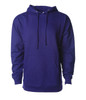 A men's midweight pullover hood in a rich purple colour, featuring a front pocket and a hood with drawstrings.