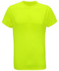 A bright yellow performance T-shirt with a crew neck and no visible logos.