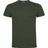 An olive green Dogo Premium T-Shirt, featuring short sleeves and a round neckline. It has a logo on the label.